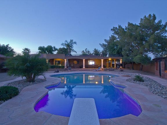 Rear View Of The Home In The Evening