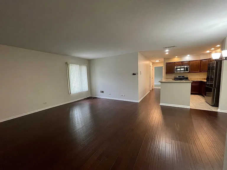 Living room open to the kitchen