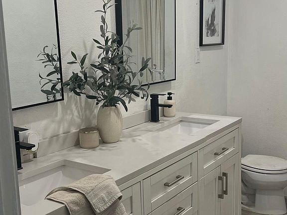 double sink vanity installed