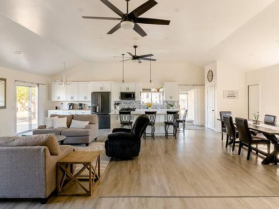 Open concept living room, dining room and kitchen