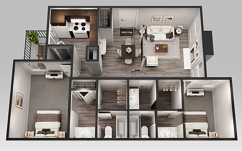 Floor plan Upgraded- 2 Bedroom 2 Bath