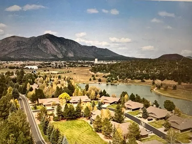 There is a view of Mt. Eldon from the window and deck.