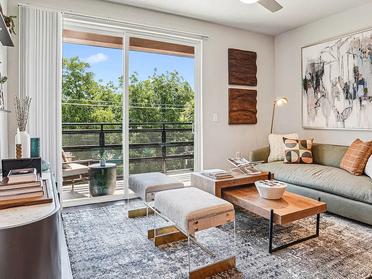 Living Room with Balcony and Hard Surface Flooring
