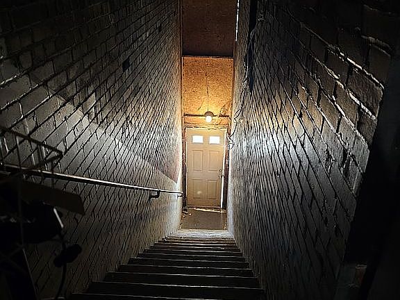 Stairs to upper apartment 