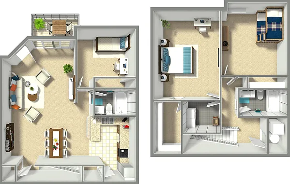 3 Bedroom 2 Bath Townhome, 1550 sq. ft 3 Bedroom 2 Bath Townhome, 1550 sq. ft