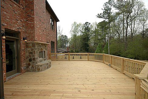 Wrap around deck w/fireplace