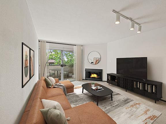 Living room with fireplace