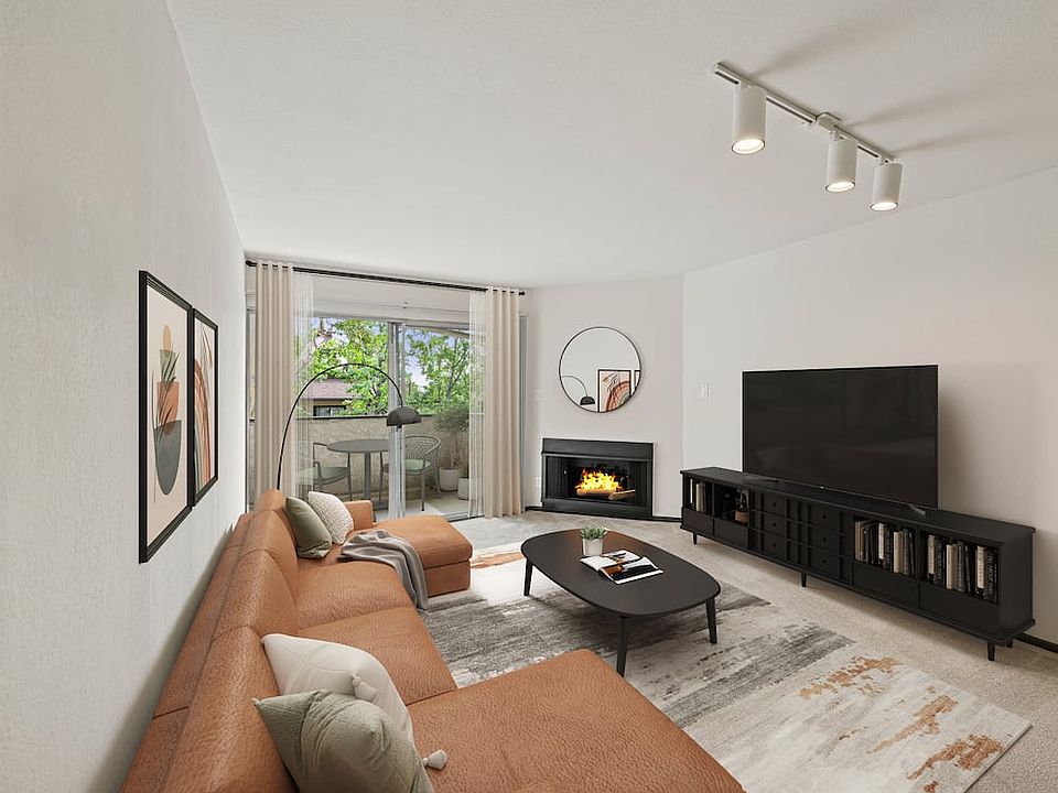 Living room with fireplace