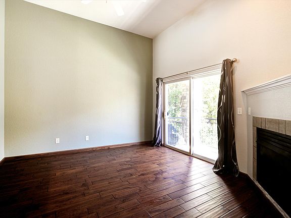 Living room with door to deck