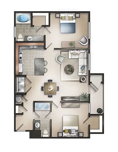 Floor plan The Brant with Patio