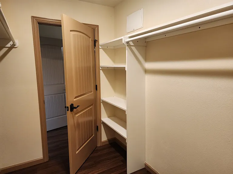 Built in shelf in master closet