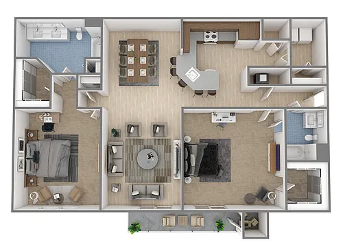 Floor plan 2 Bed | 2 Bath