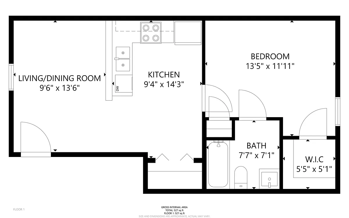 Floor plan Small 1x1