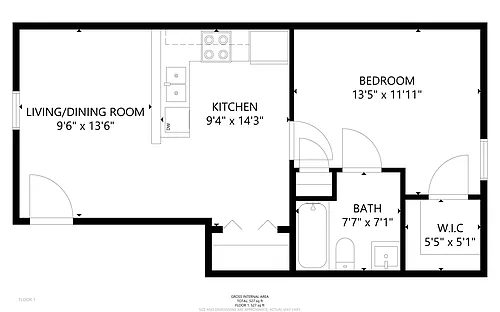 Floor plan Small 1x1