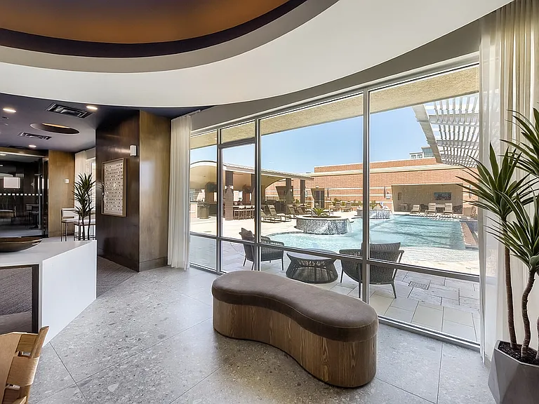 View of Rooftop Pool from Clubhouse
