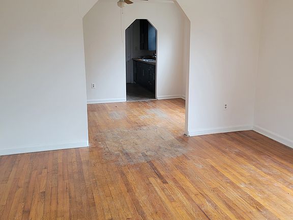 Living area leading into dining area