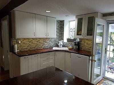 Bamboo flooring in open living space