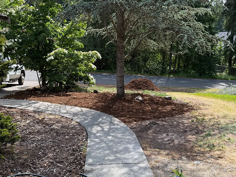 Sidewalk driveway to entrance