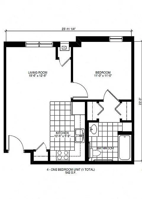 Floor plan One Bedroom