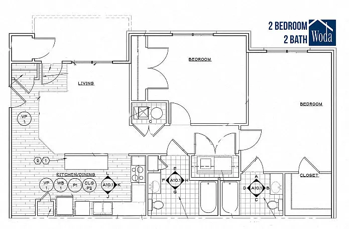 Floor plan Two Bedroom