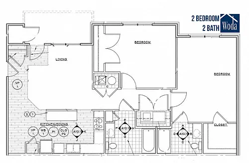 Floor plan Two Bedroom