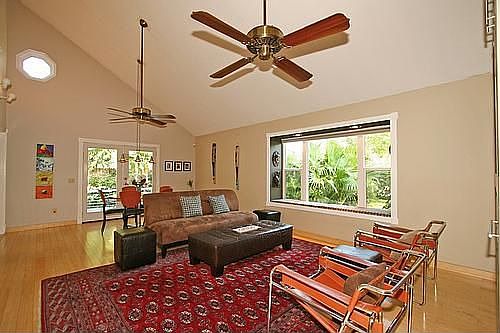 Living room with view of dining area