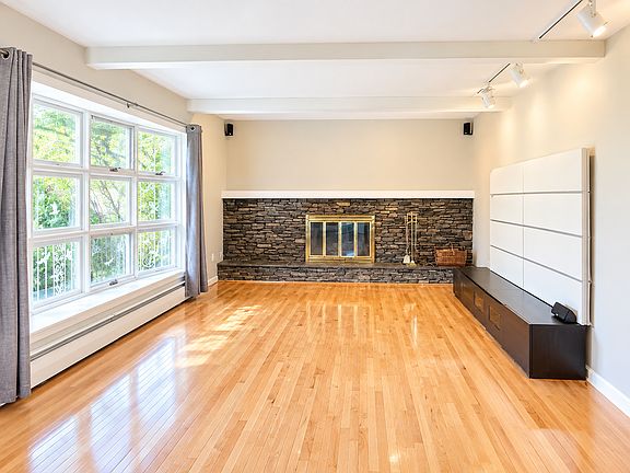 living room with surround sound system