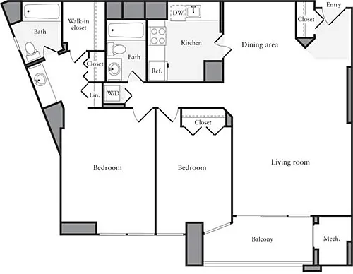Floor plan 2 Bedrooms F