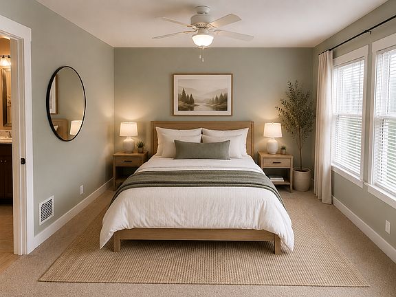 Primary bedroom. Virtually Staged