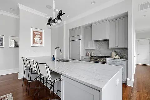 Chef's kitchen with stainless steel appliances