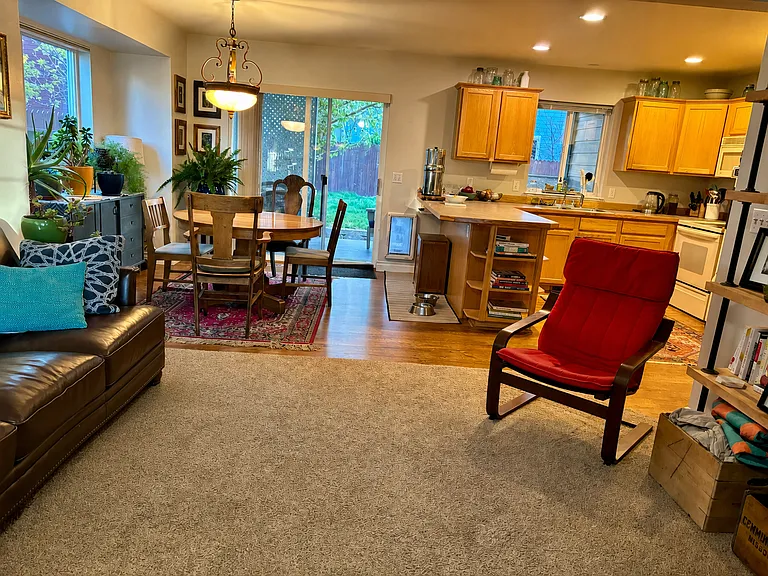 Living room and dining room