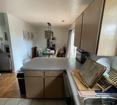 Kitchen looking into dining room