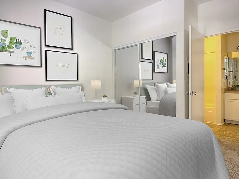 Carpeted Bedroom with Bathroom