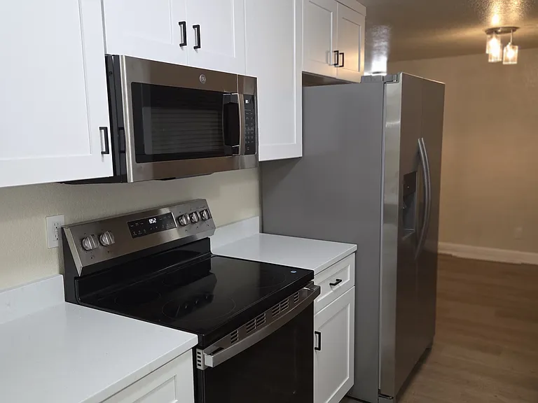 Kitchen with new cabinets and appliances