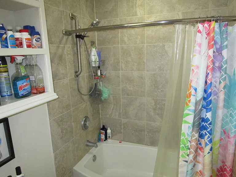 Rear bath for rear bedroom.