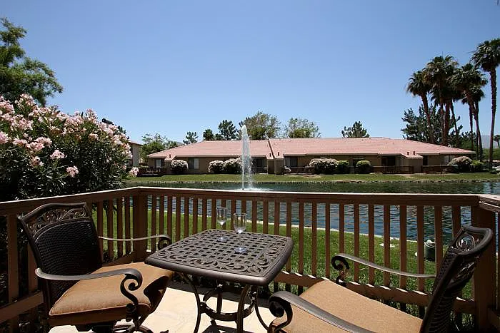 Enjoy your morning coffee and the views.
There is a misting system on the patio