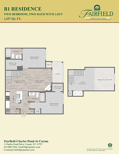 Floor plan B1L Residence 2BR Plus Loft - Whitman