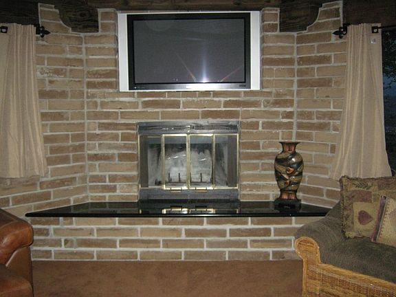 Fire Place and Large TV