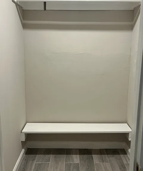 Deep wide closet.