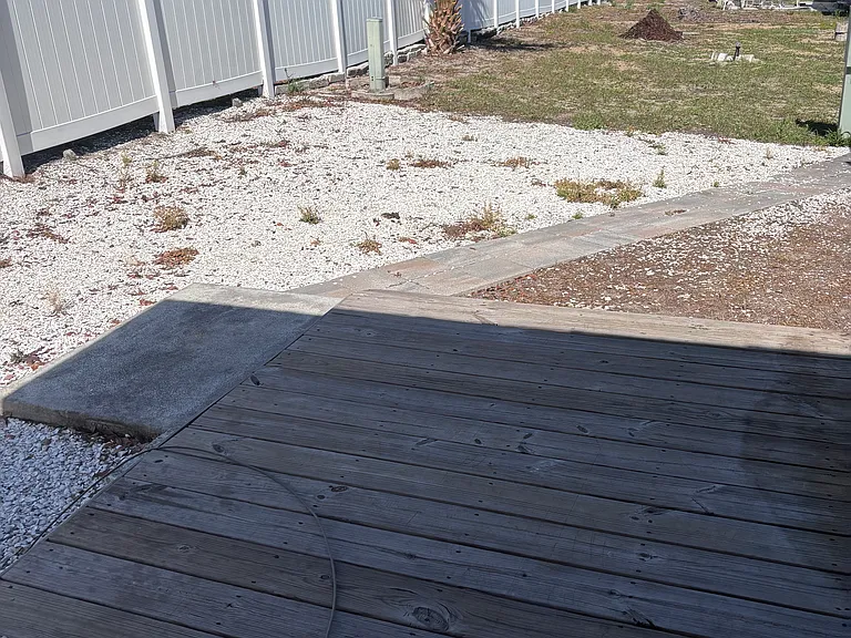 Deck and back yard