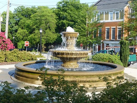 beautiful view of Southside Square Park across the street