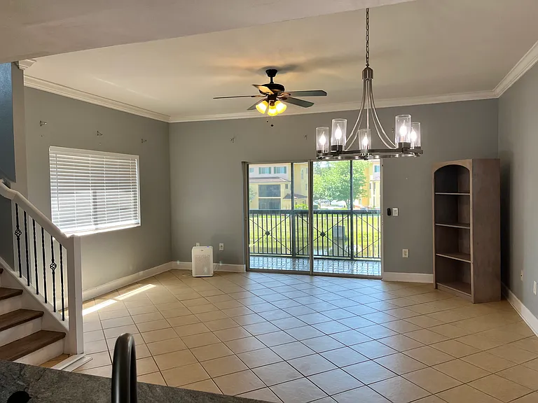 Large living room and dining area