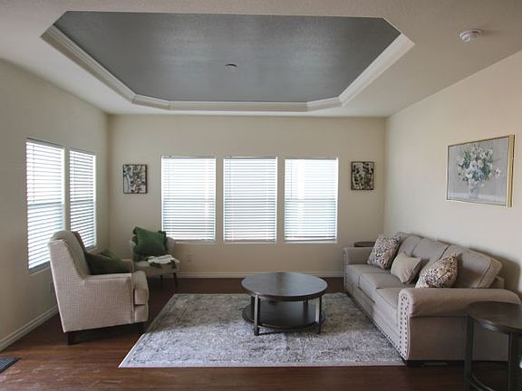 Living Area with Coffered Ceiling