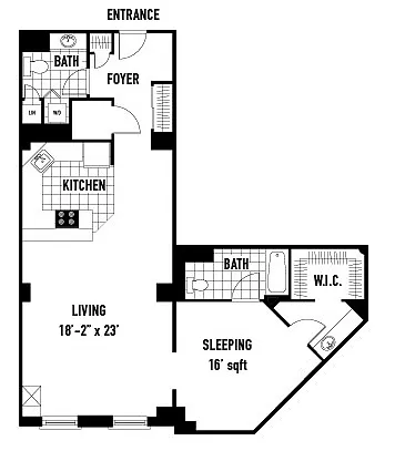 Floor plan 1 Bedroom J1 Flat