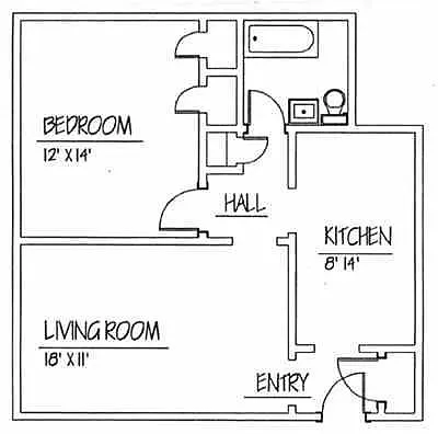 Floor plan One Bed Reno