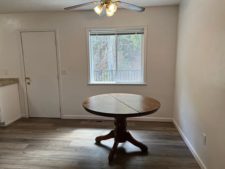 additional door to outside to a very sunny deck