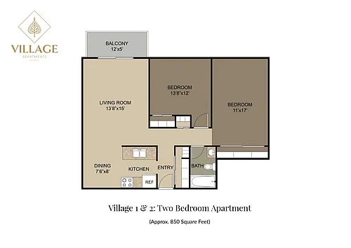 Floor plan Two Bedroom 1-01