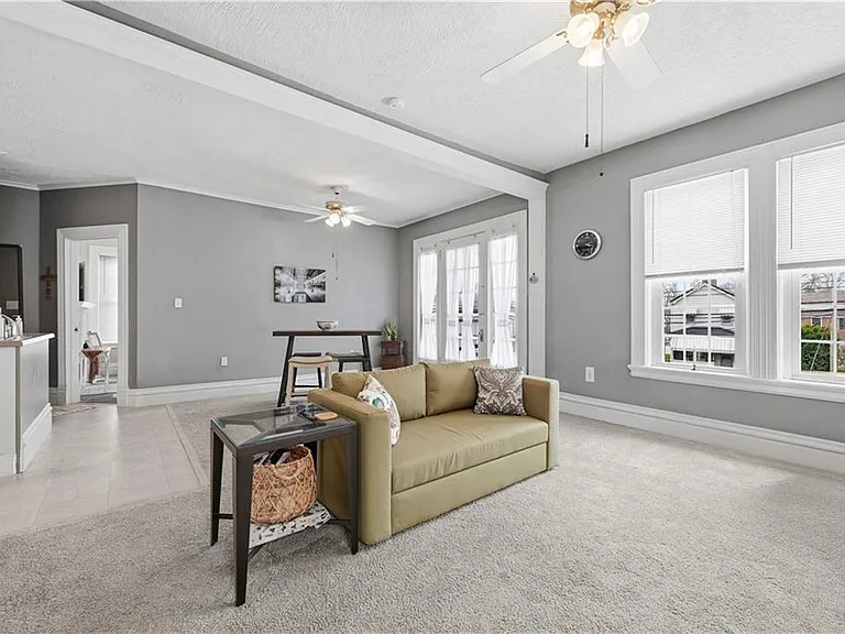 Open living and dining area