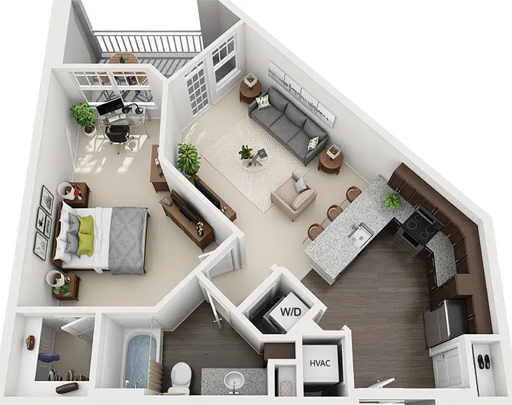 Fountains Matthews - A3 - 1 Beds - 1 Baths - 750 Sq. ft.