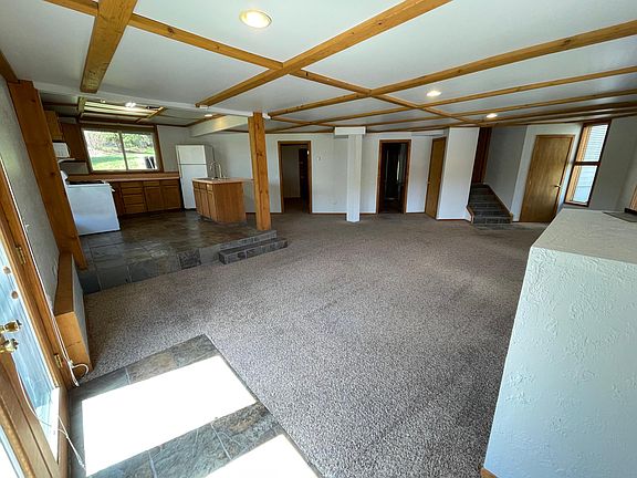 living area and kitchen